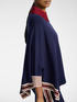 Poncho aus Strickware mit gestreiften R&auml;ndern image number 3