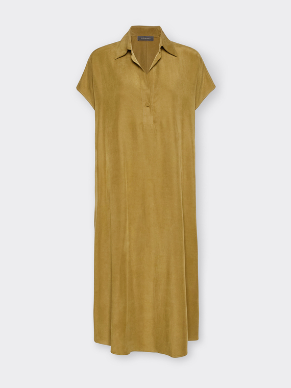 Long dress in lyocell and linen