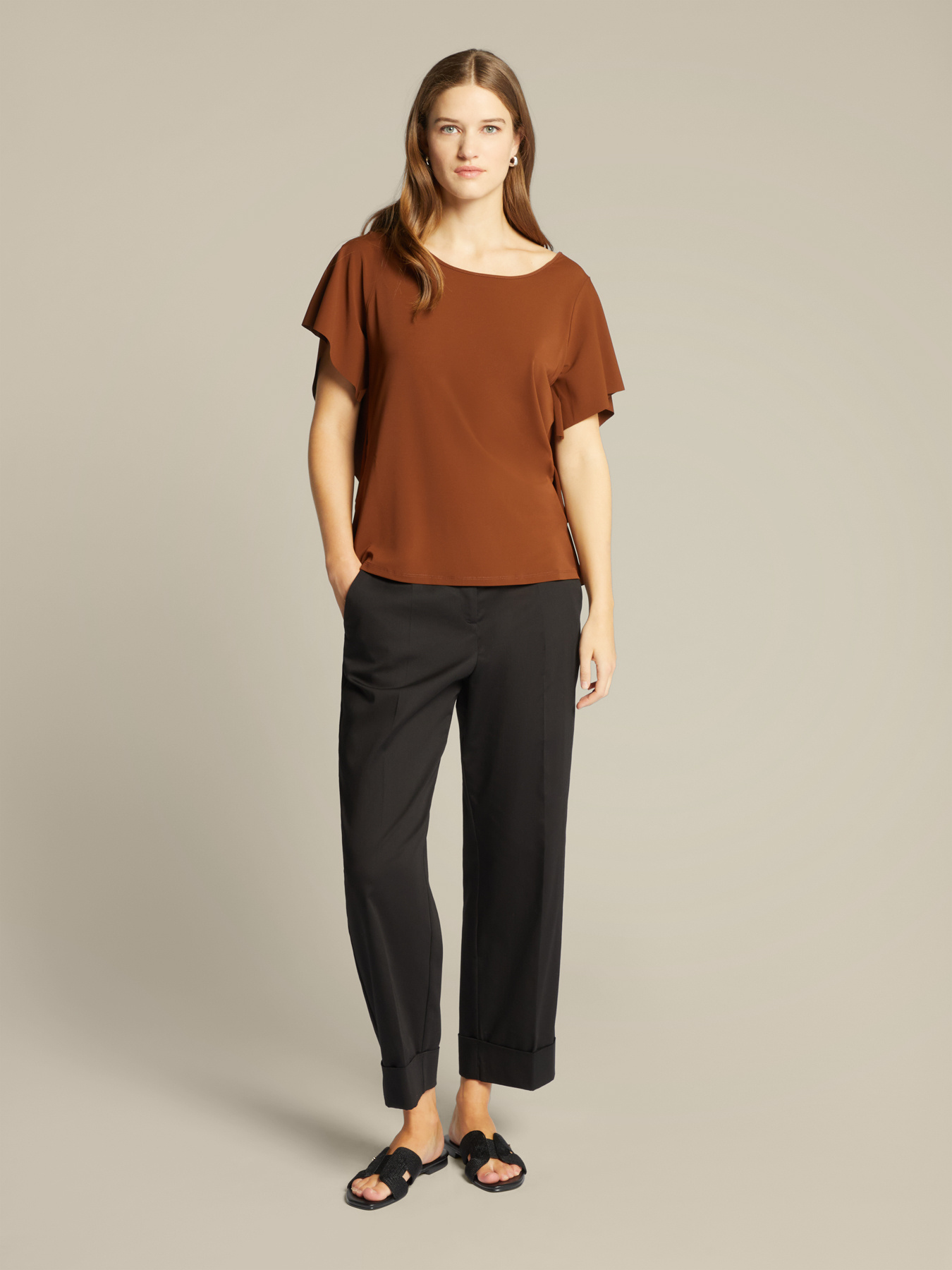 T-shirt con maniche a volant image number 2