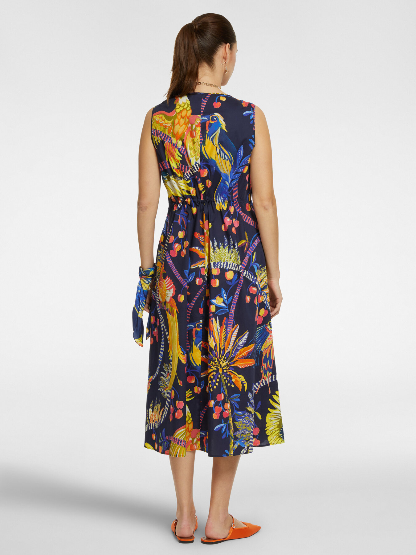Printed stretch cotton dress image number 1