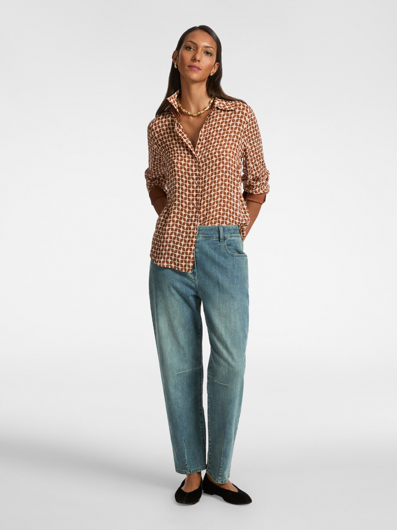 Geometric print shirt image number 2
