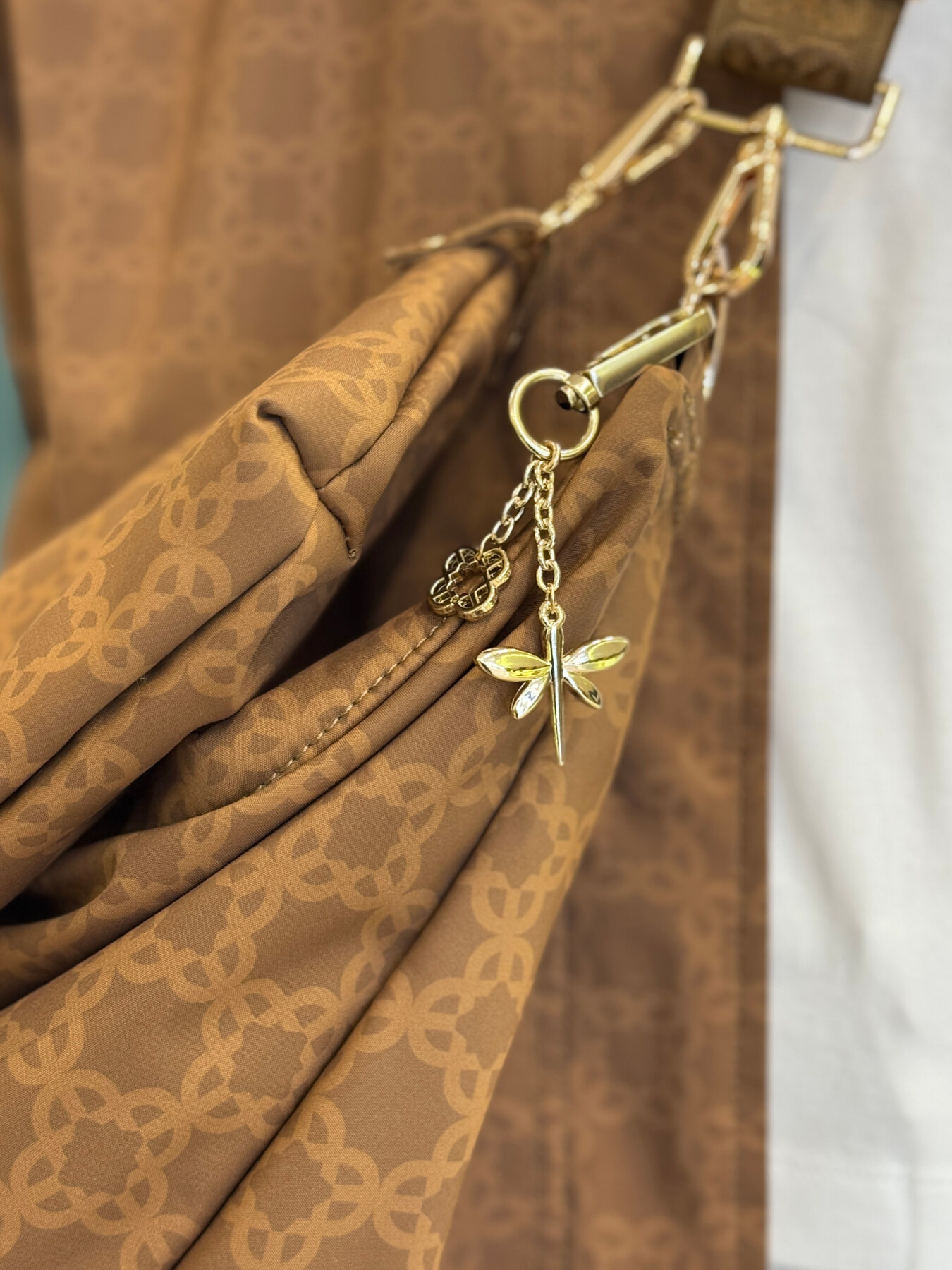 Keychain with dragonfly and mini monogram image number 1