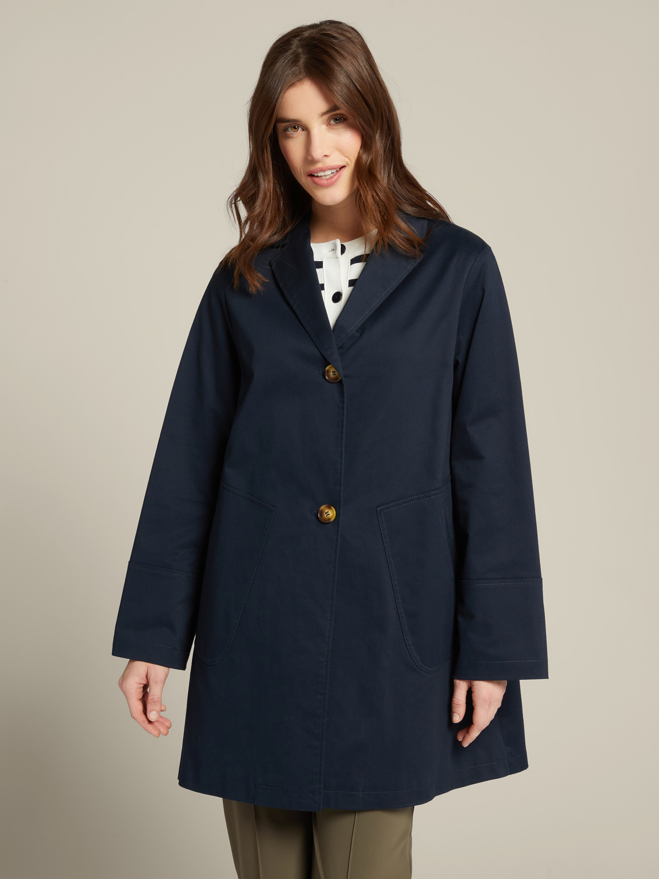 Stretch cotton pea coat image number 0