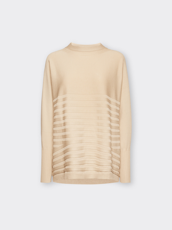 Pull en viscose avec motif &agrave; rayures