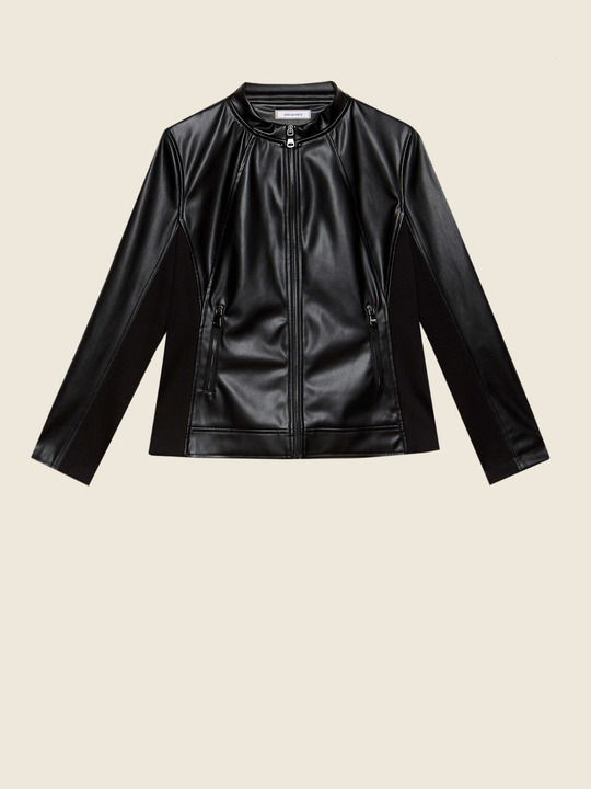 Elenamiro&nbsp;: Blouson effet cuir Noir_1