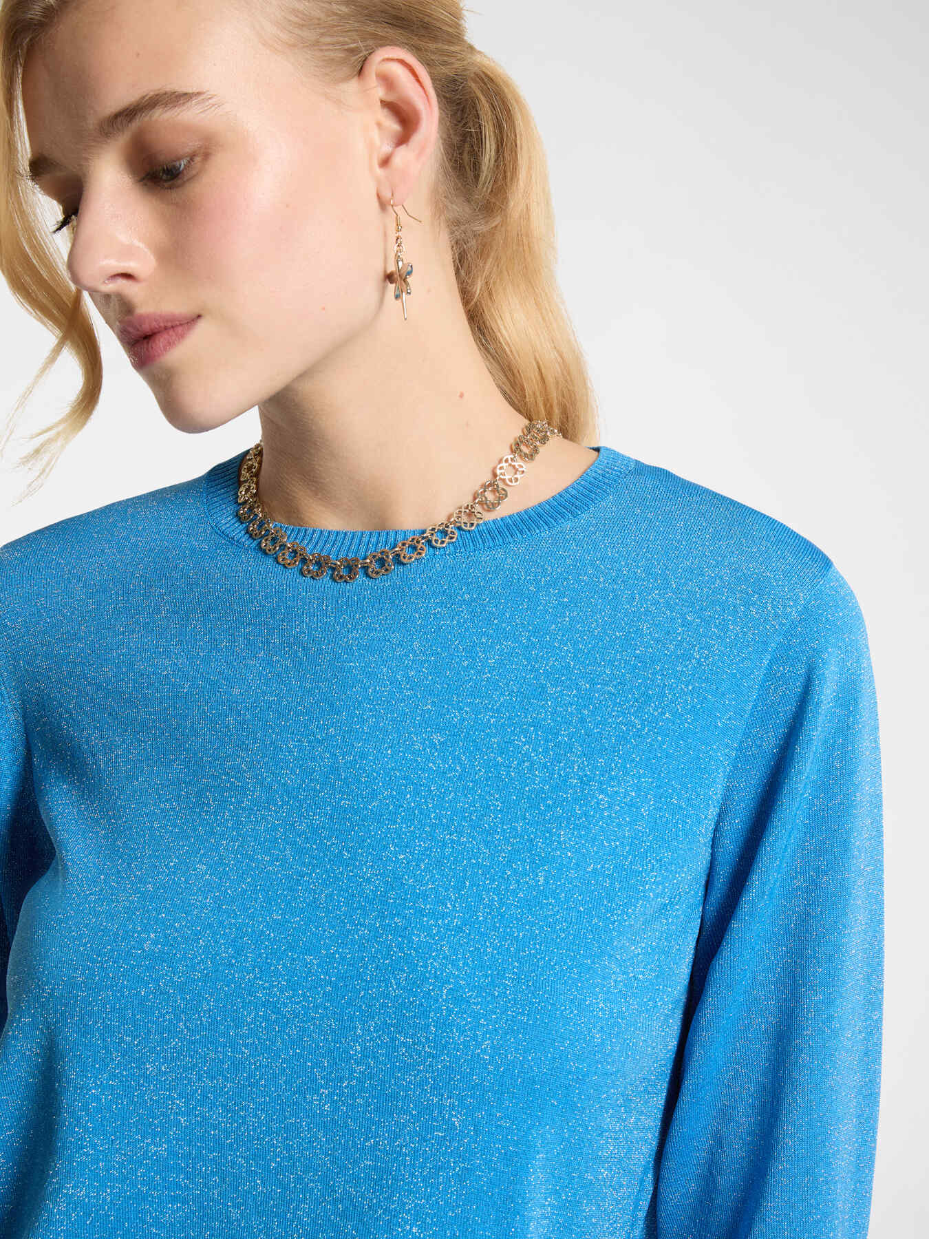 Lurex sweater with three-quarter length sleeves image number 3
