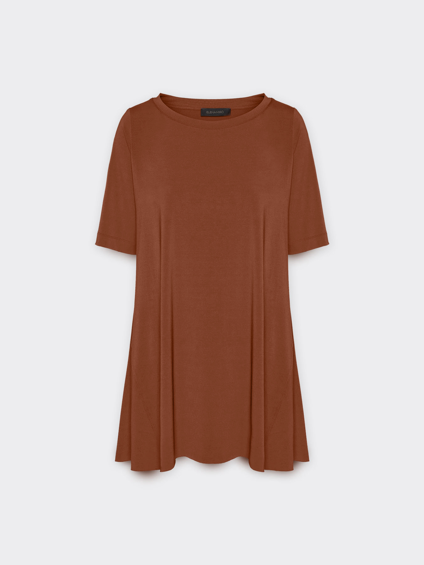 T-shirt lunga in jersey cr&ecirc;pe image number 4