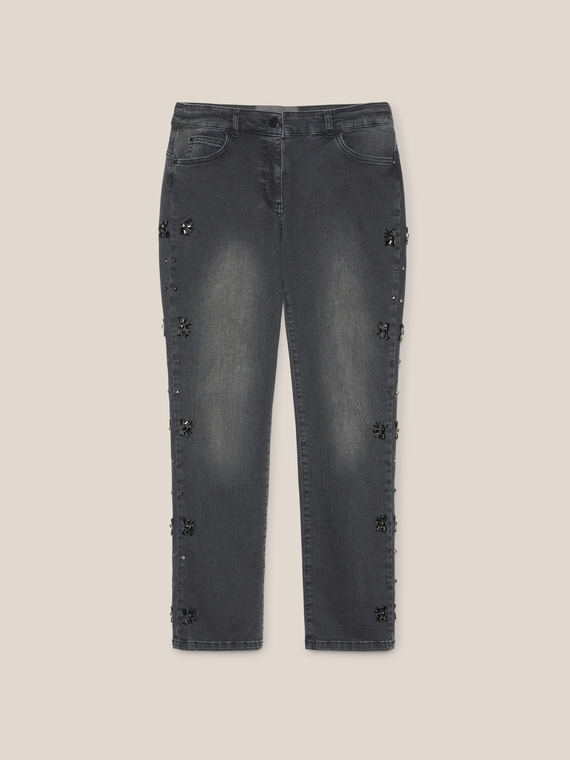 Hand-embroidered jeans