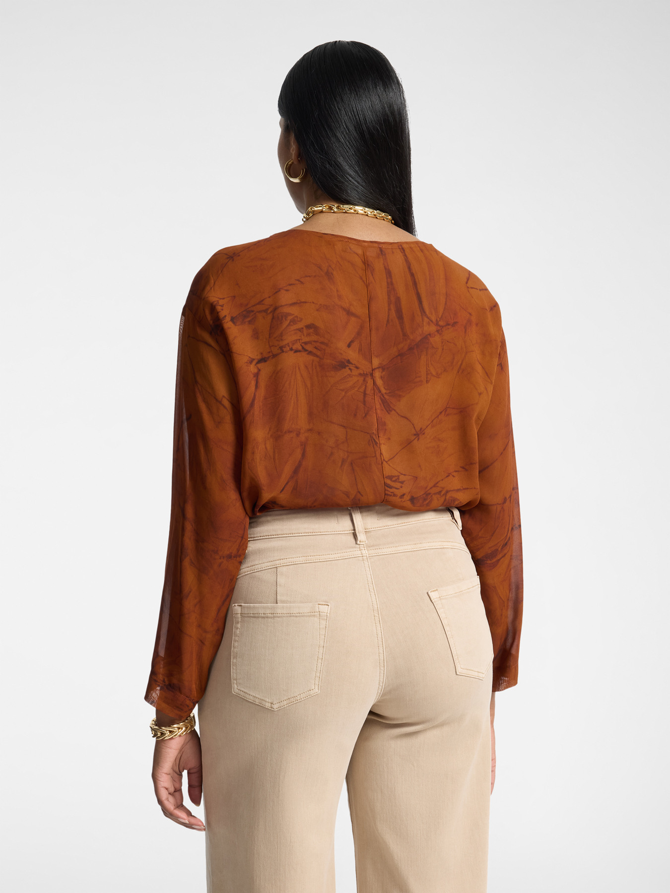 Blusa in georgette stampata image number 1