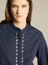 Camicia ricamata in cotone stretch image number 3