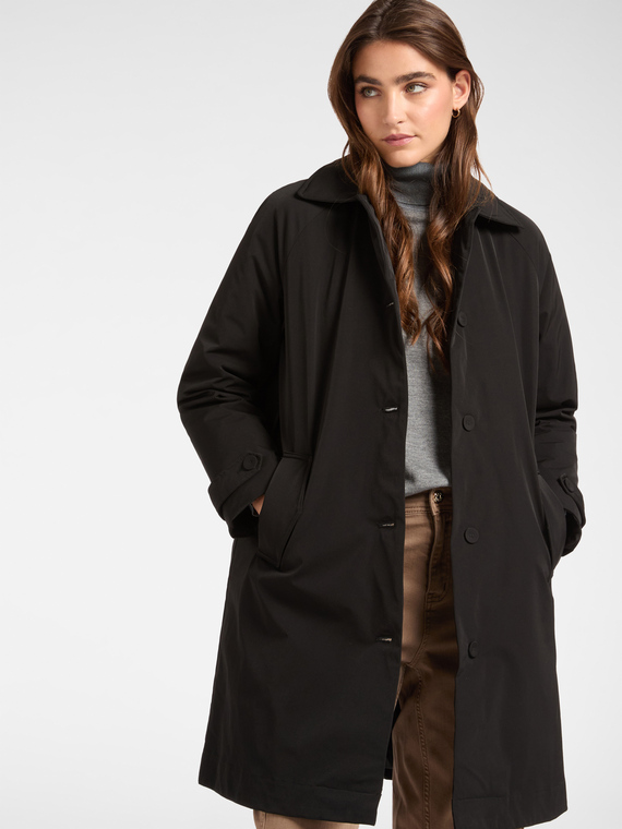 Long down jacket with belt