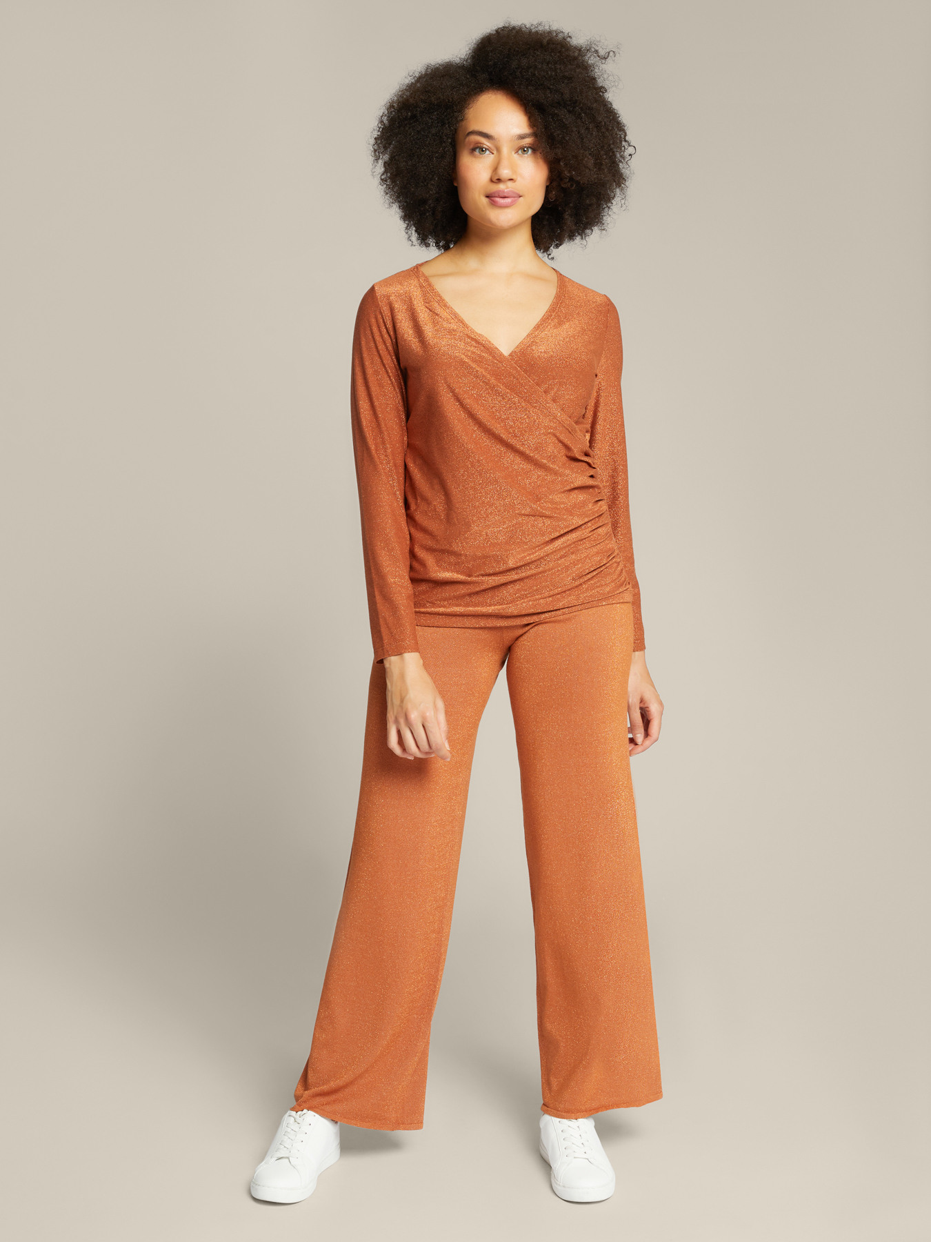 T-shirt lurex cruzada na frente image number 1