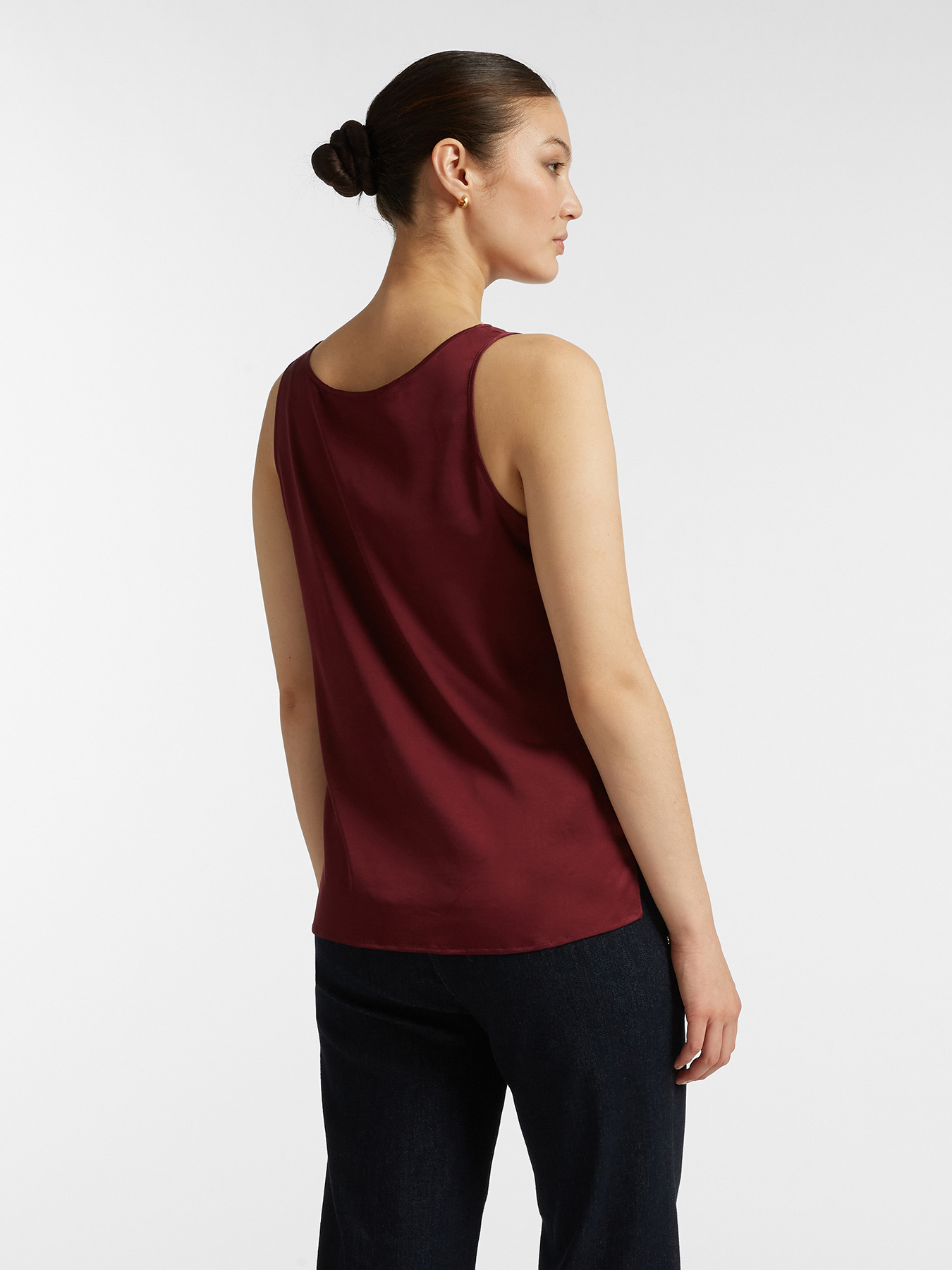 Stretch viscose V neck top image number 1