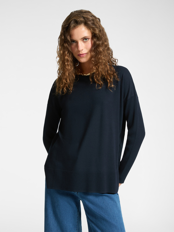 Camisola com decote em barco