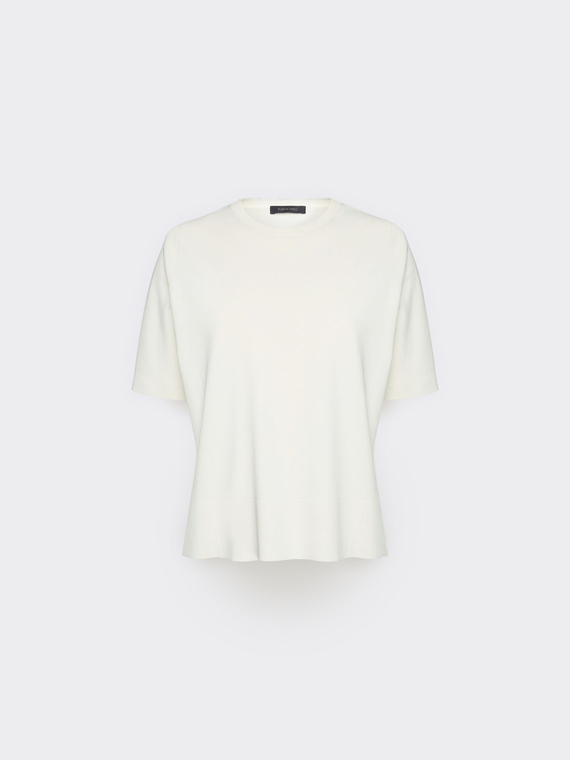 Maillot en viscose m&eacute;lang&eacute;e &agrave; manches courtes