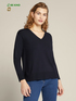 ECOVERO™ viscose sweater with V-neck image number 0
