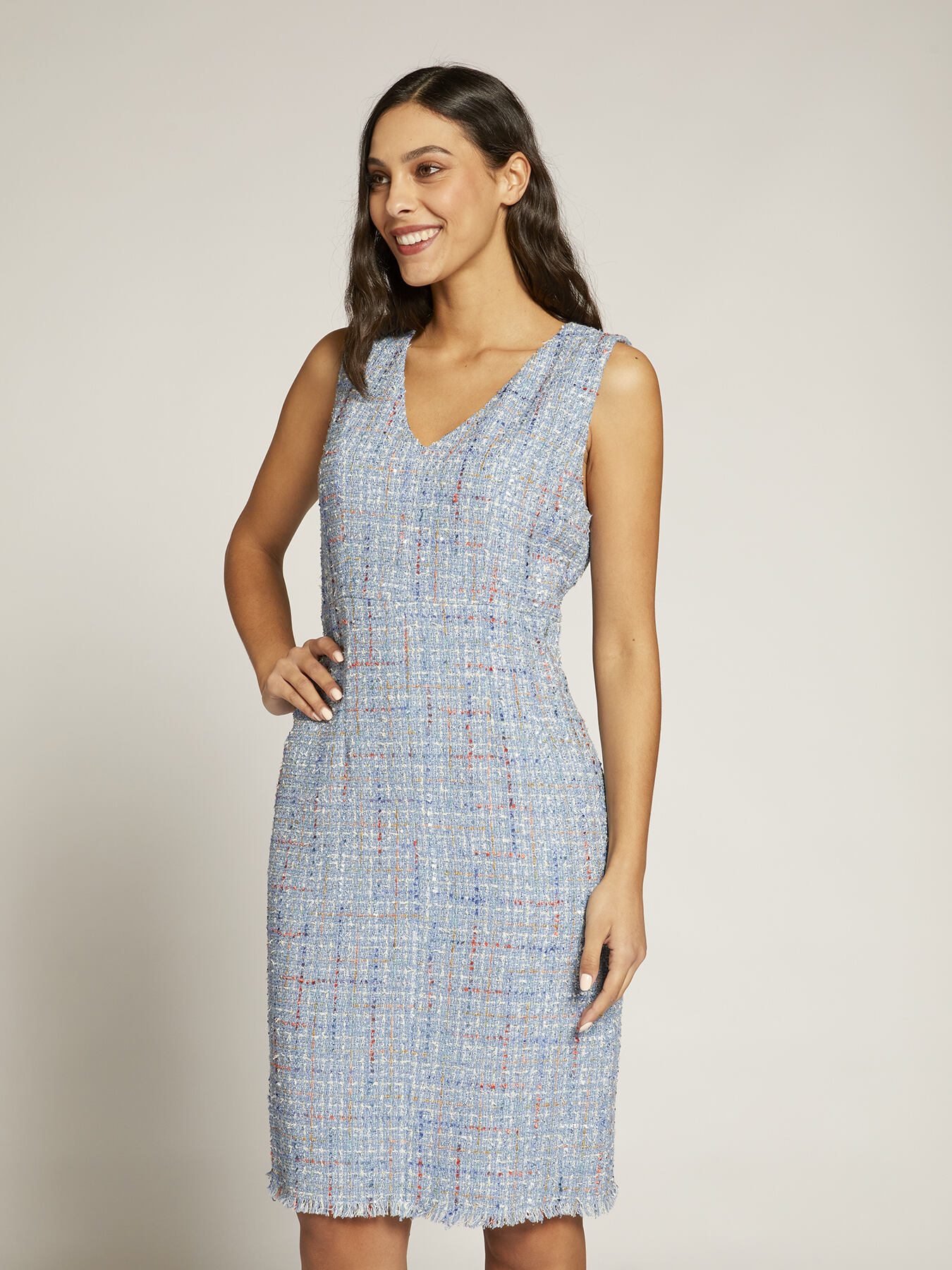 Basket weave fabric dress image number 0