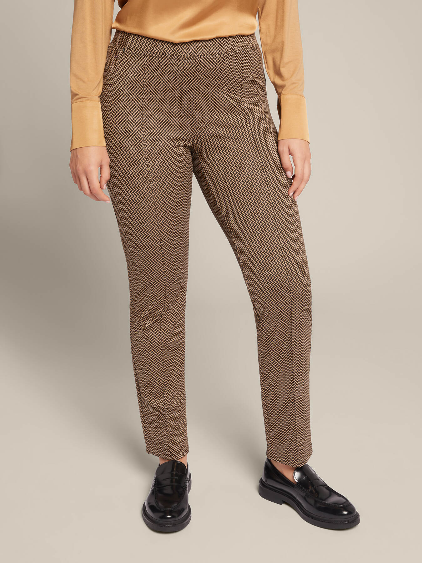 Stretch jacquard trousers image number 2