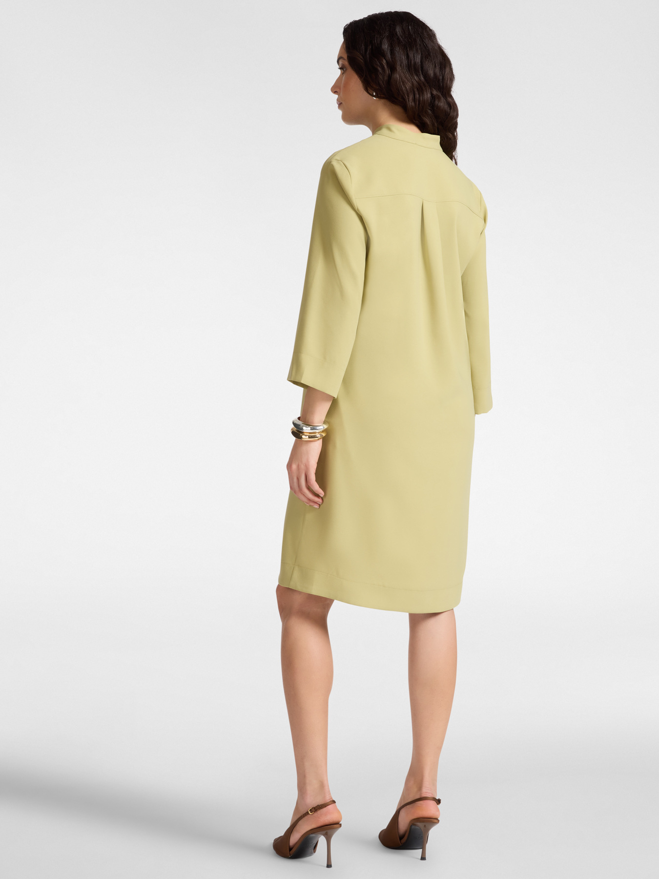 Enver satin dress with V-neckline image number 1