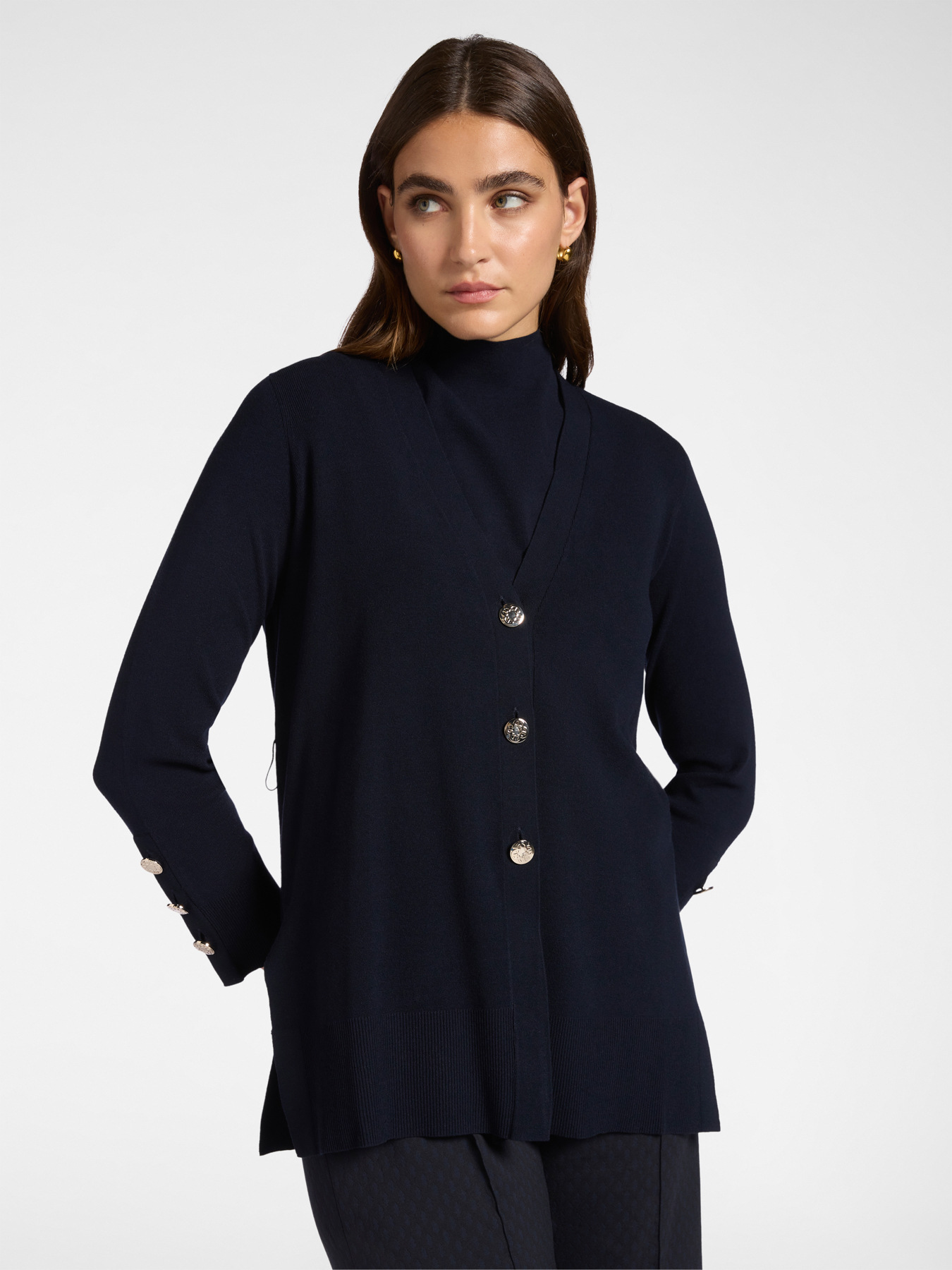 Long cardigan with sash image number 0