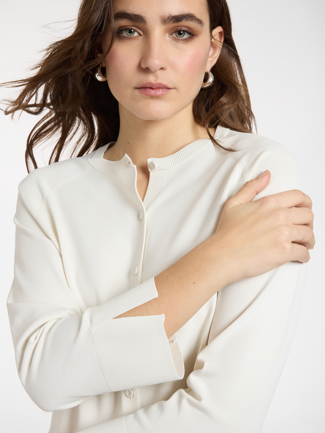 Cardigan col rond m&eacute;lange viscose image number 3