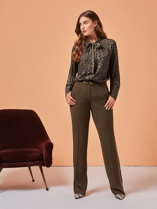 Elenamiro: Cal&ccedil;as joggers em tecido prestigioso Verde_1