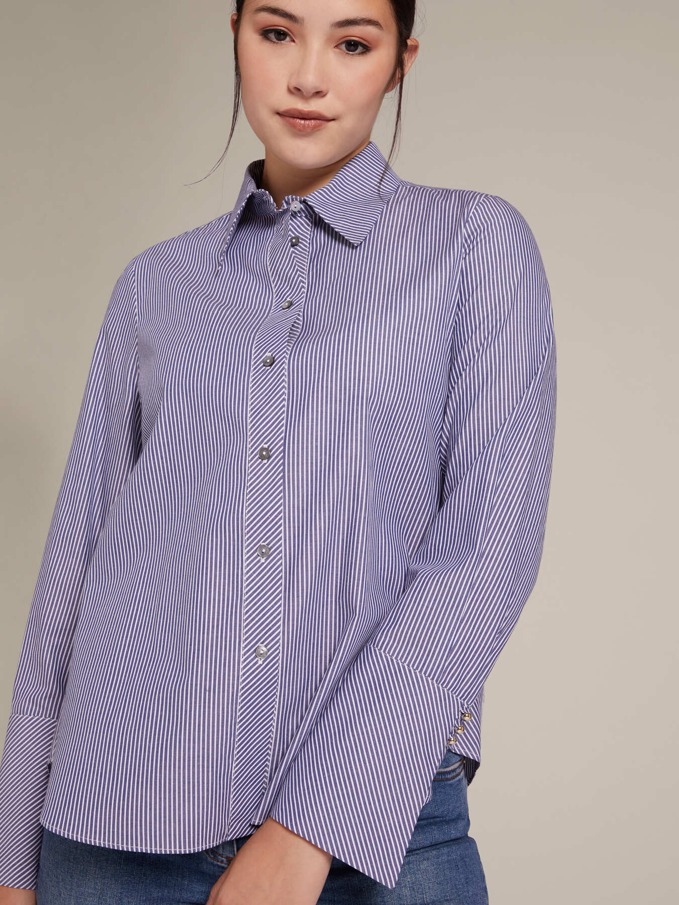 Camicia rigata in cotone image number 3
