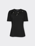 T-shirt com bordado floral e strass image number 4