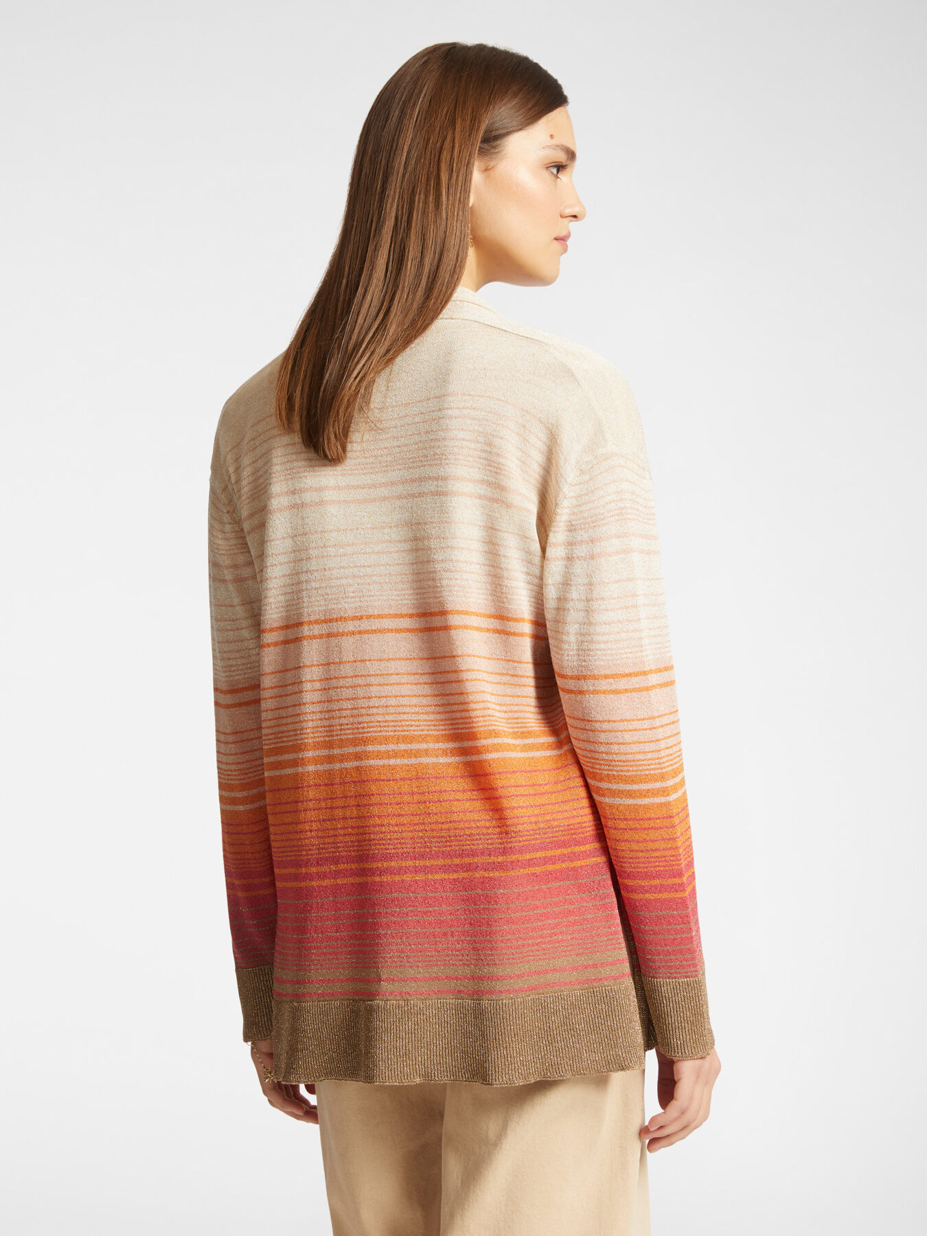 Cardigan with nuanced stripes image number 1