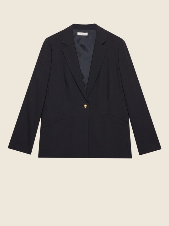 Elenamiro&nbsp;: Veste blazer &agrave; un bouton Bleu_1