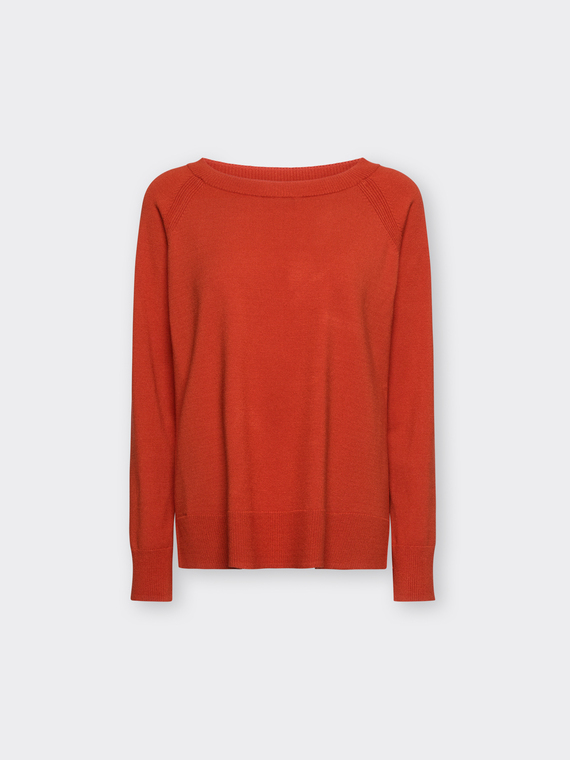 Rundhals-Strickpullover aus Viskose