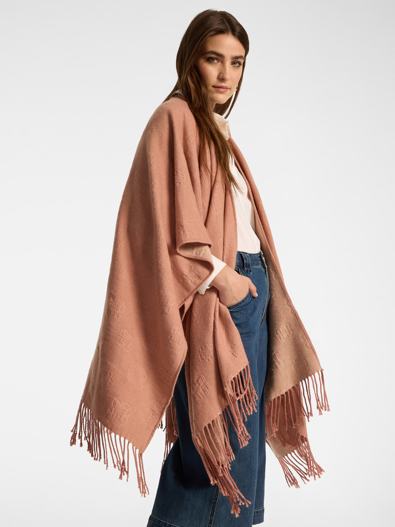 Poncho con loghi embossed image number 0