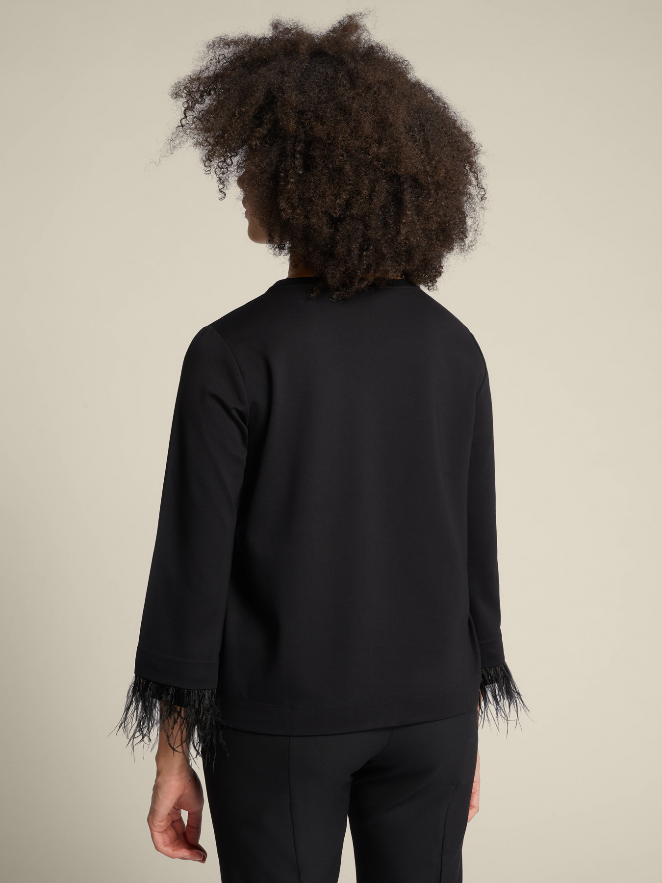 T-shirt with feather trims image number 2