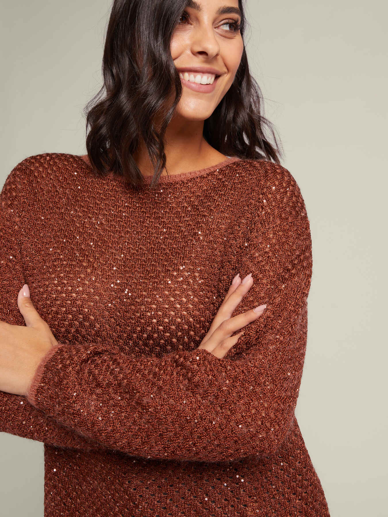 Maglia in mohair con paillettes image number 1