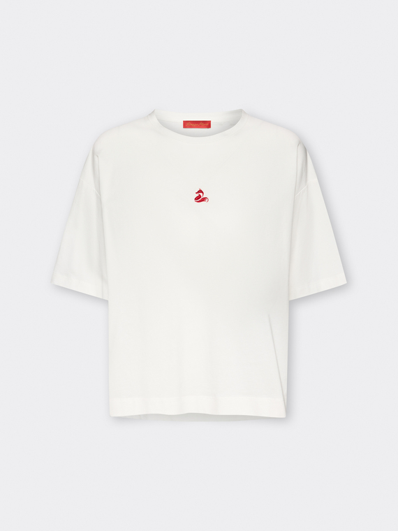 T-Shirt aus Baumwolle mit Stickerei
