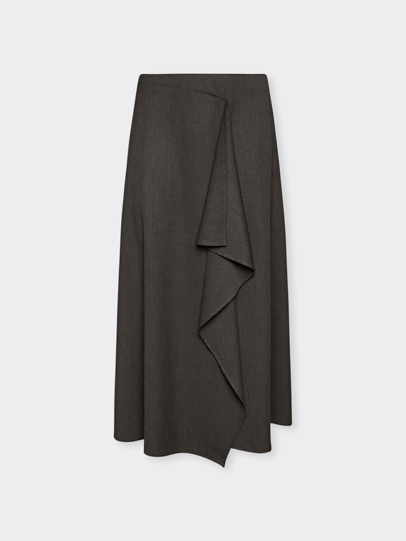 Wrap skirt with jabot