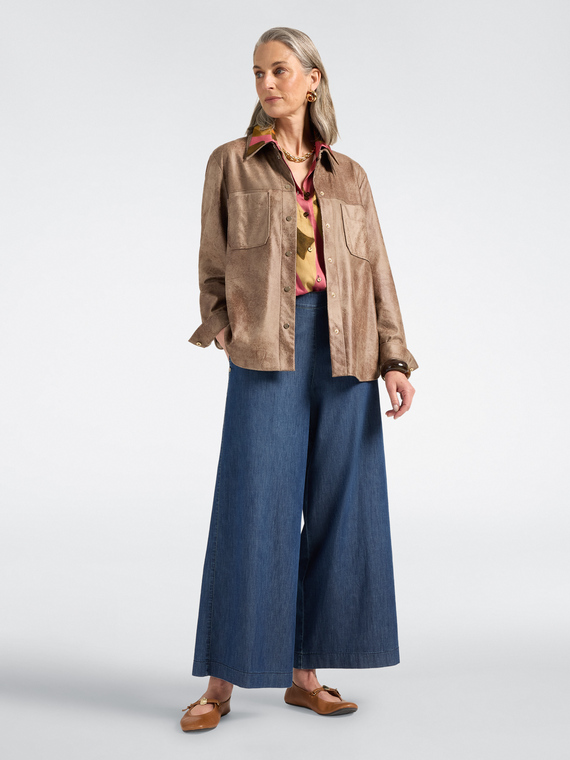 Jeans palazzo in Chambray washed