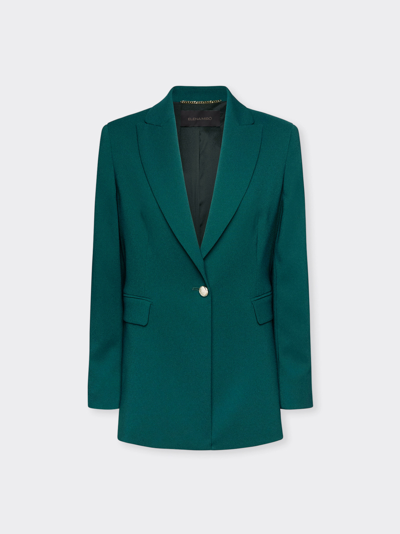 Single-breasted blazer in crepe fabric