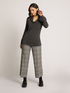 CROPPED-HOSE AUS STRETCH-FLANELL MIT GLENCHECK-MUSTER image number 0