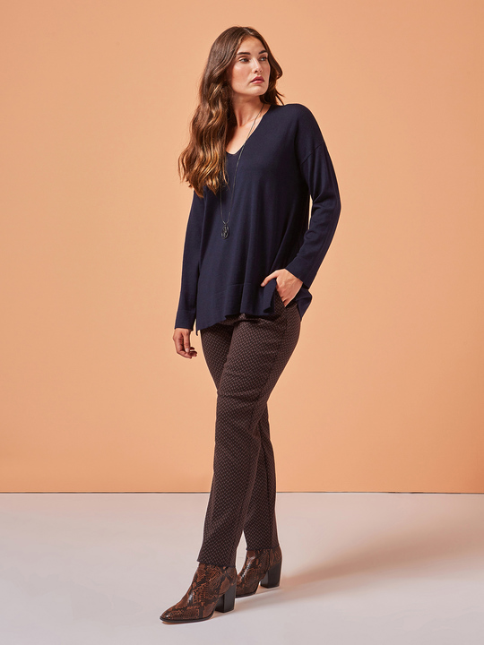 Elenamiro&nbsp;: Pantalon skinny fantaisie Bleu_1