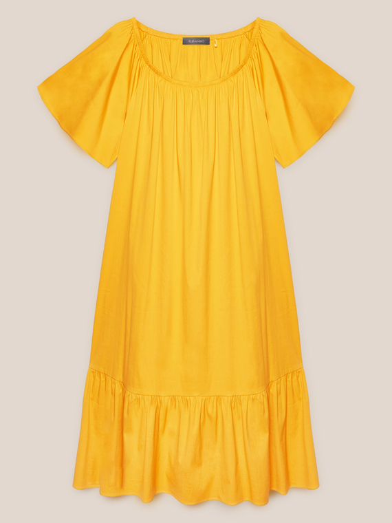 Off-shoulder dress in cotton