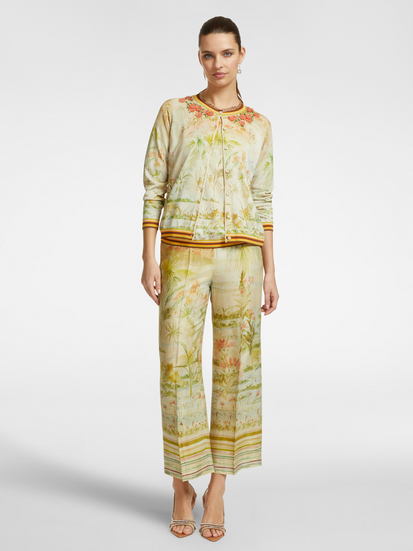 Bedruckter und bestickter Cardigan image number 2