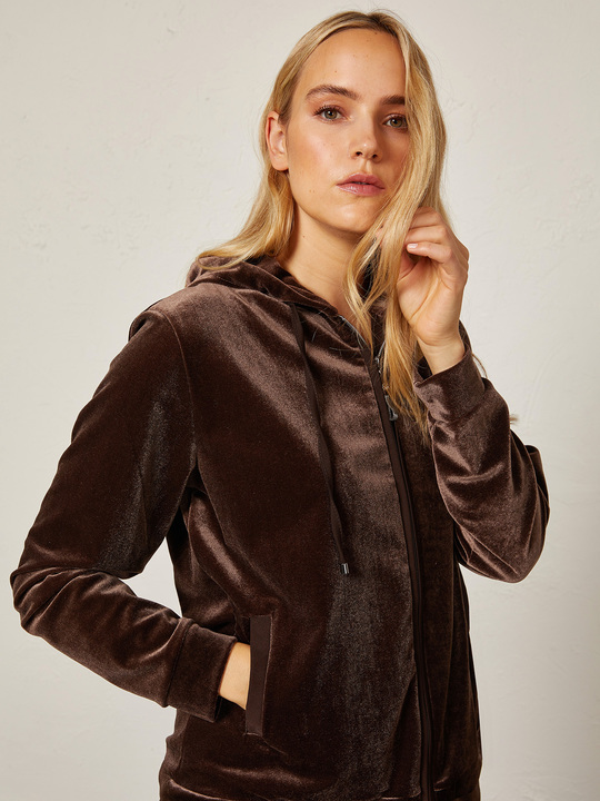 Elenamiro&nbsp;: Sweat-shirt en chenille Marron_1