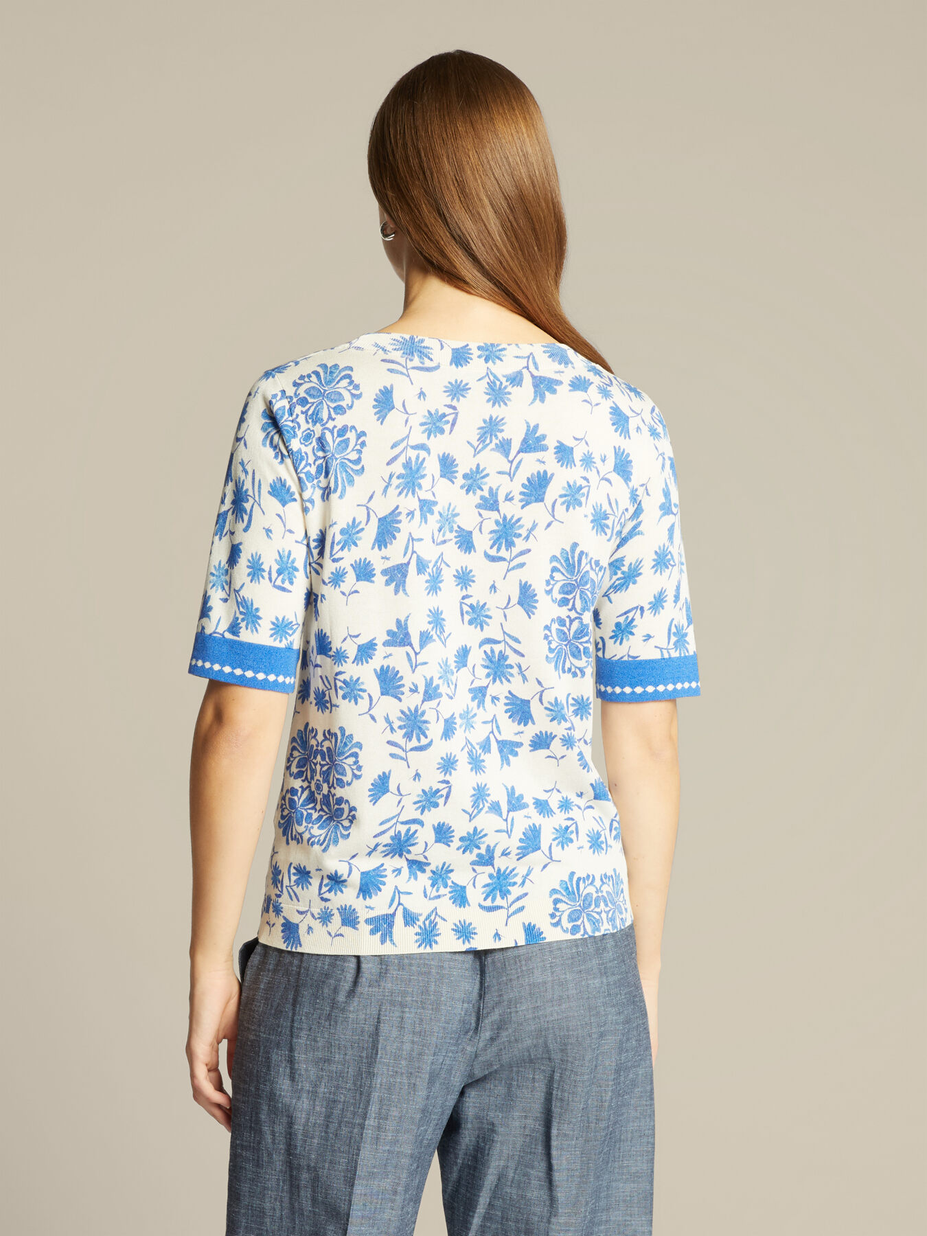 Bedruckter kurz&auml;rmeliger Pullover image number 1