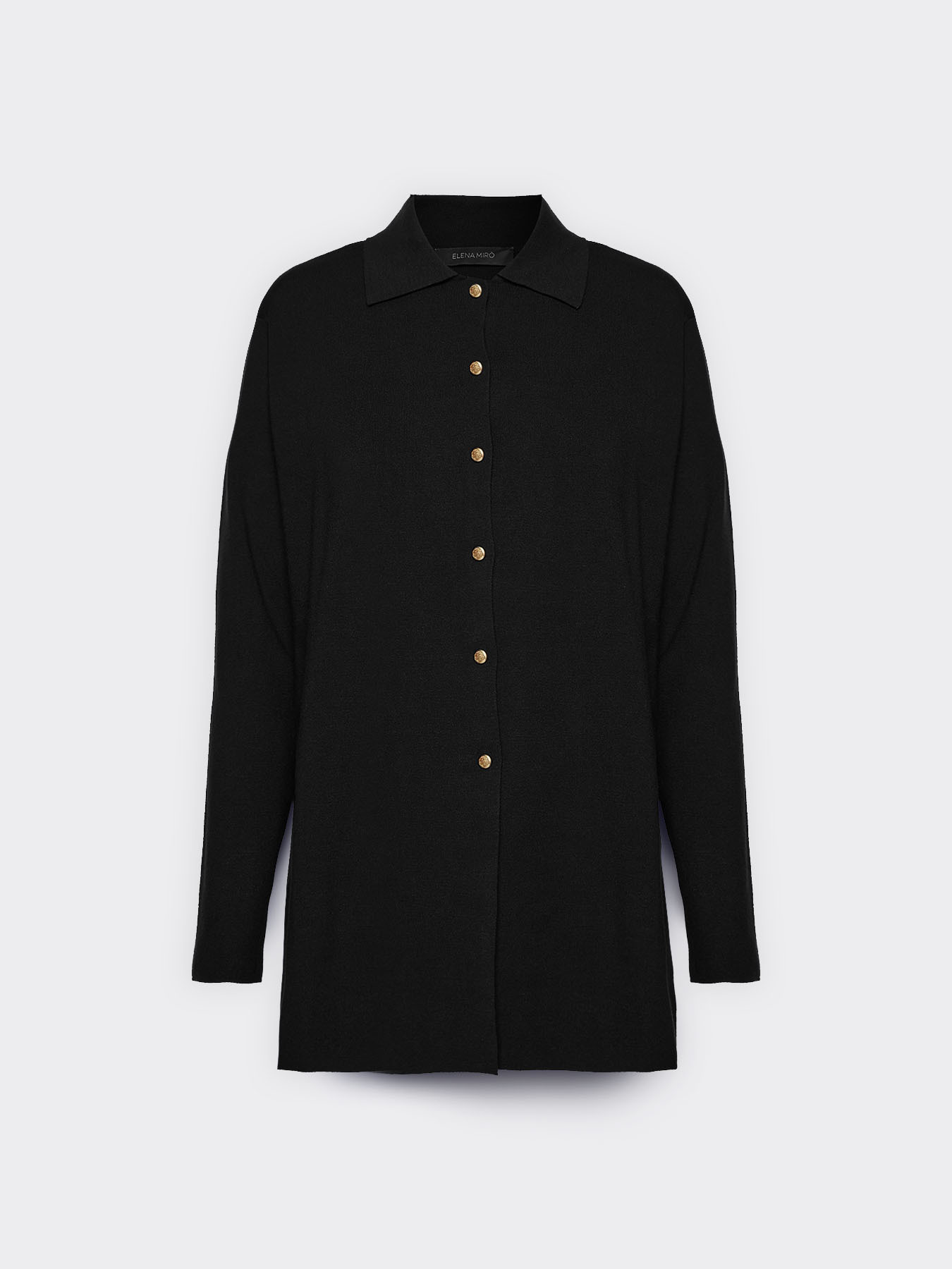 Long cardigan with collar image number 4