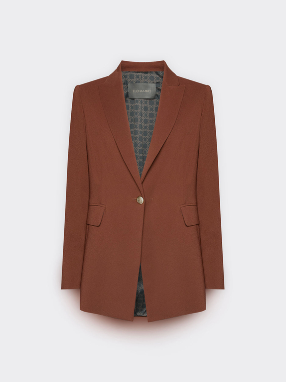 Cr&ecirc;pe blazer with Monogram button