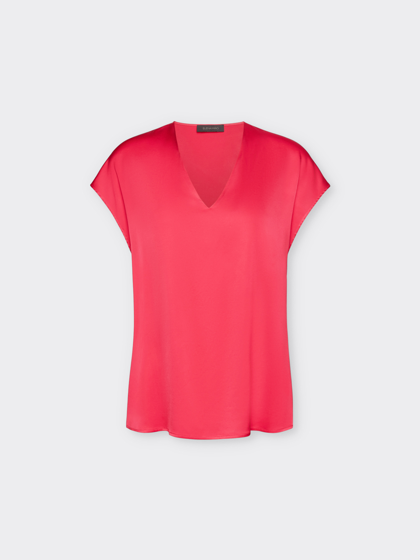 Satin V-neck blouse image number 4