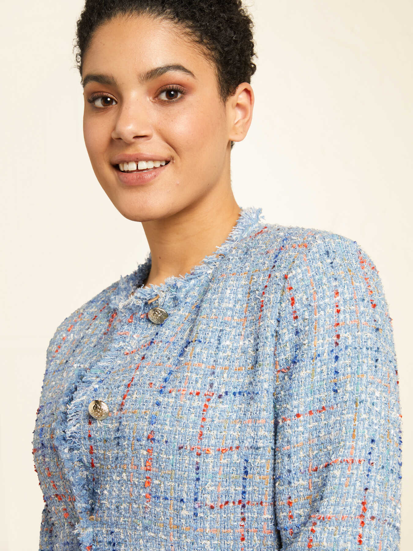 Basket weave fabric jacket image number 2