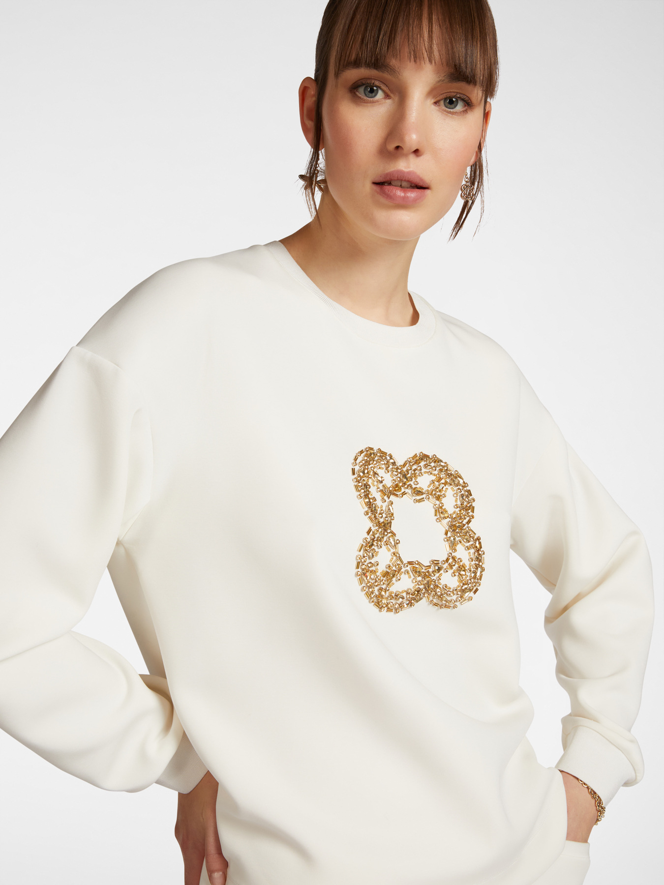 Sweatshirt mit Maxi-Monogramm-Stickerei image number 0