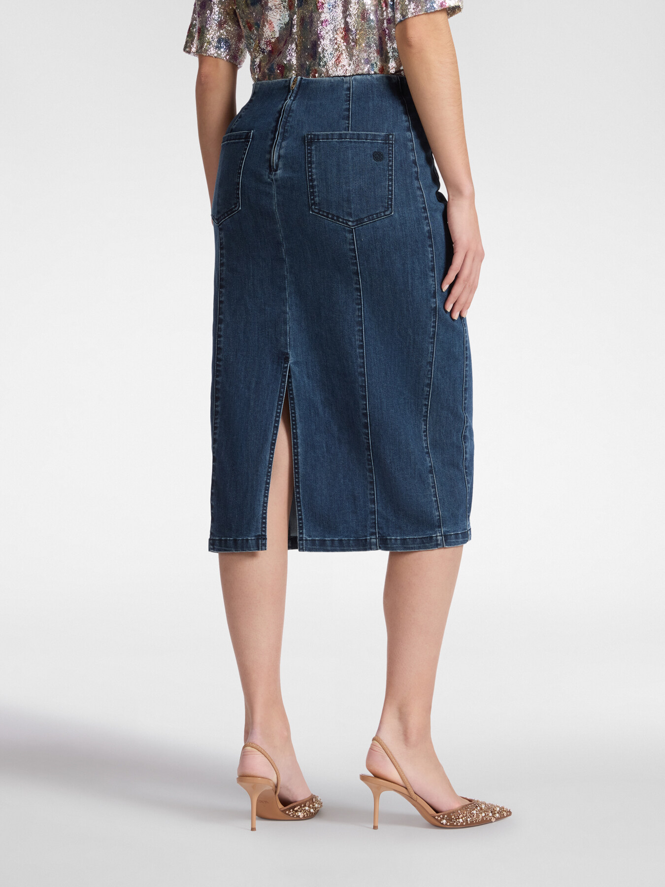 Gonna midi in denim image number 1